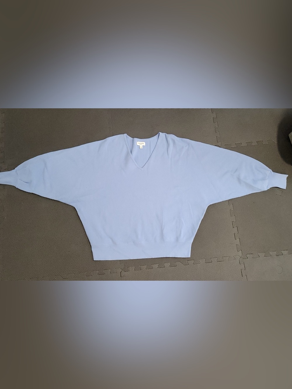 Hudson North Pale Blue V-Neck Dolman Women's Sweater